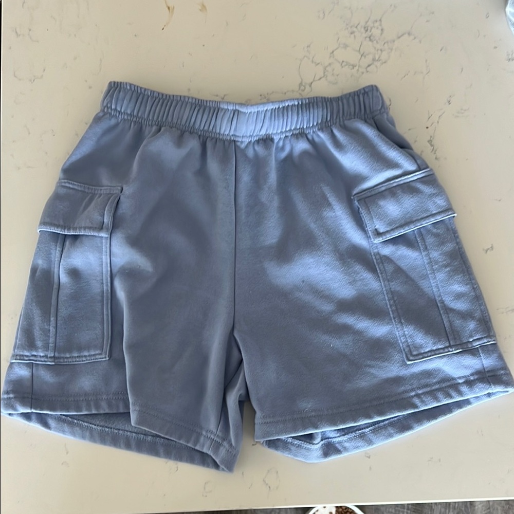Womens Light Blue Cargo Shorts